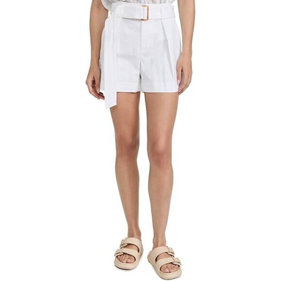 Vince Belted Twill Short Optic White Size 8 - Picture 2 of 10